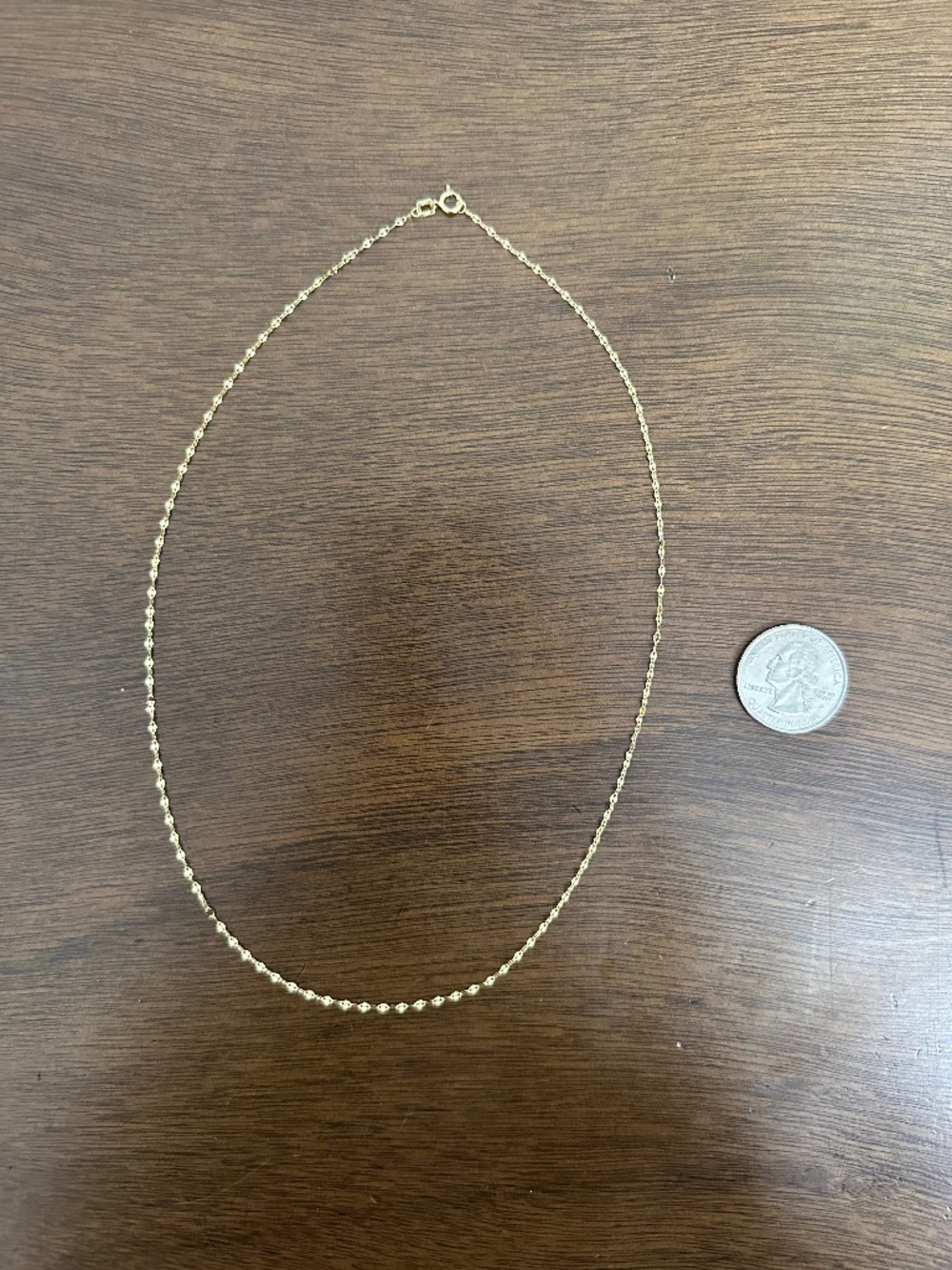 10K Gold Mirror Chain Necklace - 18”